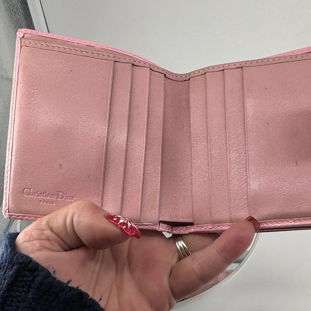 Dior Vintage Trotter Canvas Pink and Cream Monogram #1 Wallet